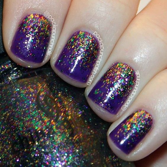 43 Fantastic Mardi Gras Nail Art Designs