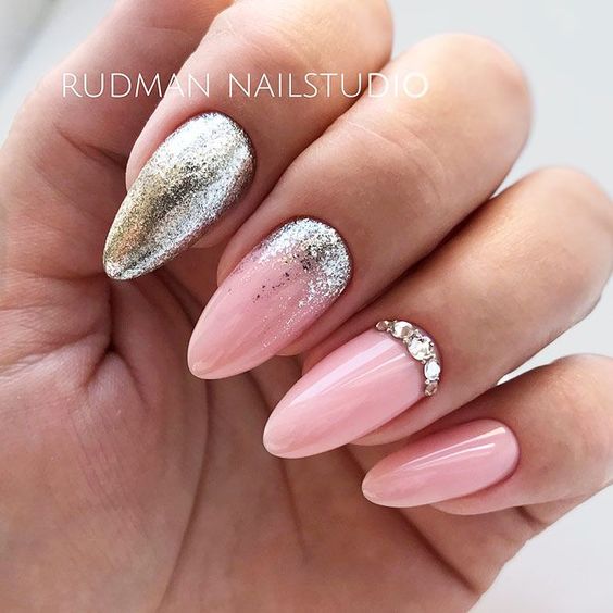 30 Stunning Pink Nails With Glitter Accent