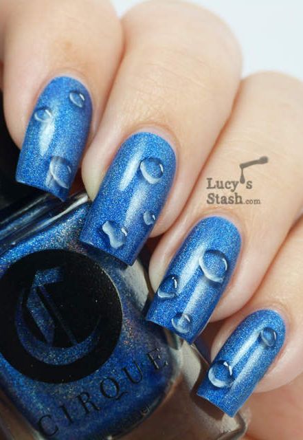 55 Awesome Water Drop Nail Art Designs and Ideas