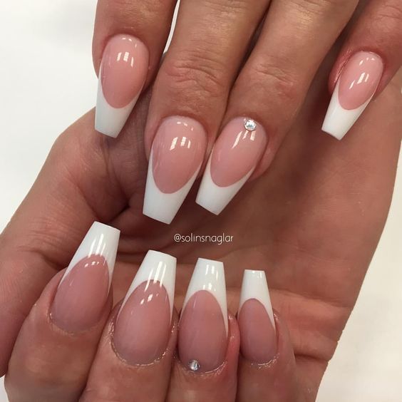 52 Luxury Coffin French Tip Nail Designs