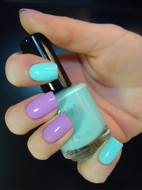 24 Amazing Purple and Teal Nail Designs