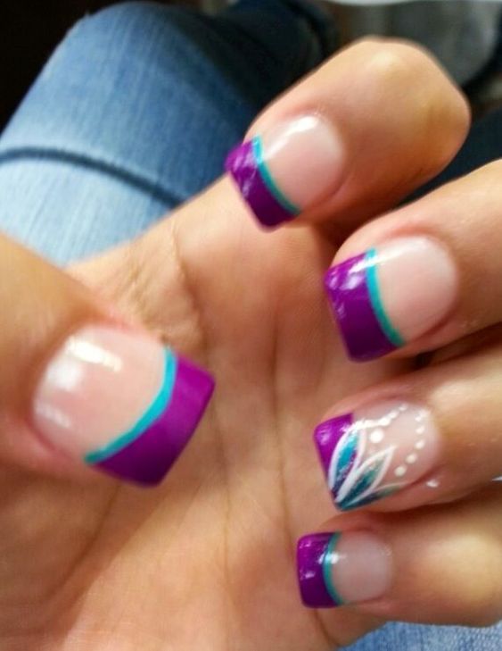 24 Amazing Purple and Teal Nail Designs