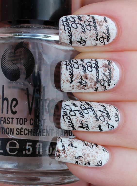 30 Pretty Newspaper Nail Art Designs