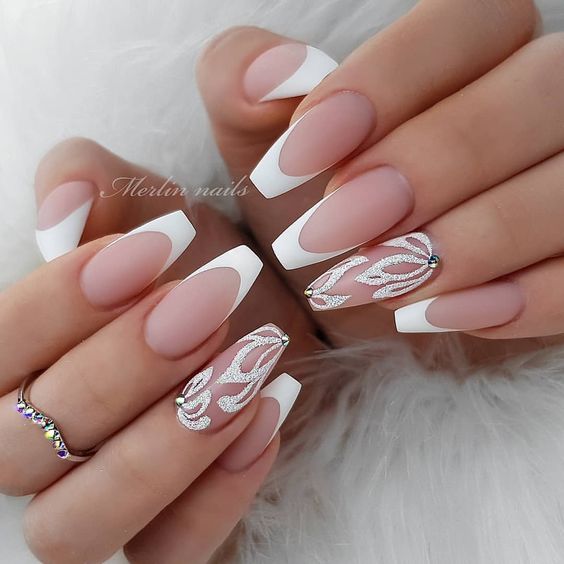 52 Luxury Coffin French Tip Nail Designs | Style VP | Page 14