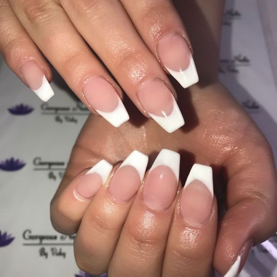 52 Luxury Coffin French Tip Nail Designs