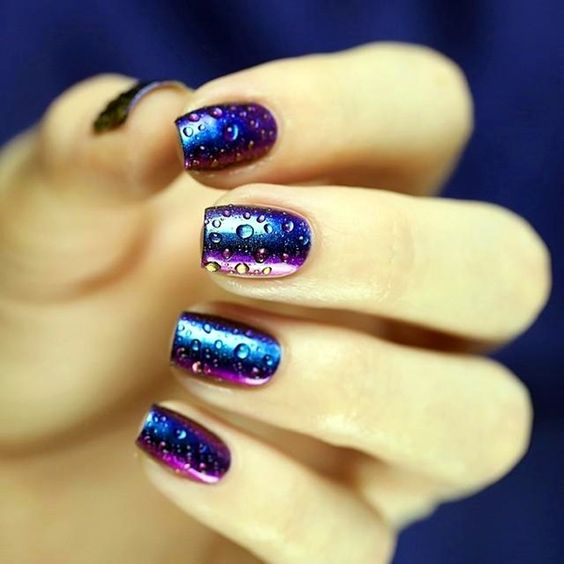 55 Awesome Water Drop Nail Art Designs and Ideas