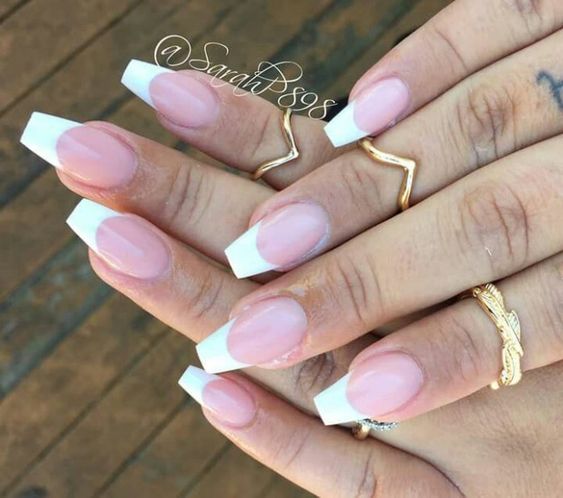 52 Luxury Coffin French Tip Nail Designs