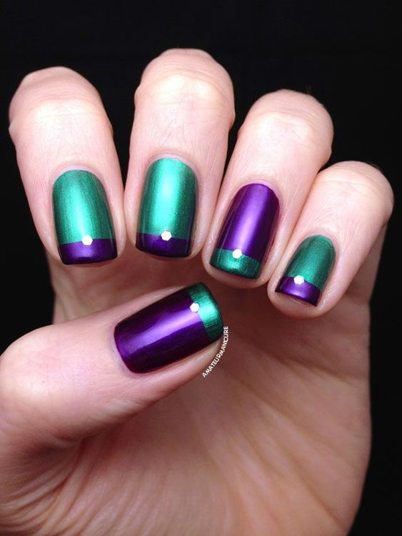 24 Amazing Purple and Teal Nail Designs