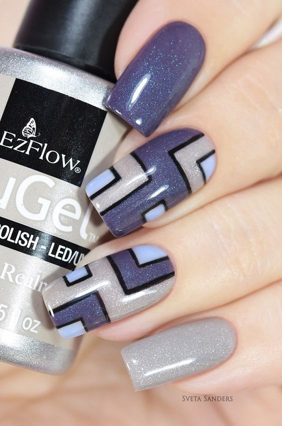 40 Stunning Geometric Nail Art Designs