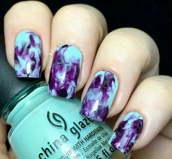 24 Amazing Purple and Teal Nail Designs