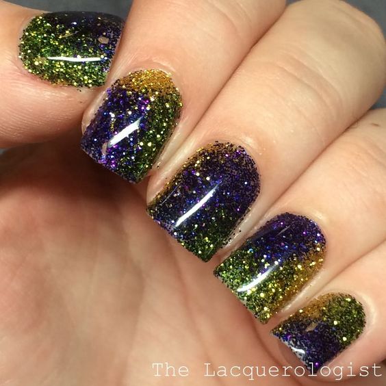 43 Fantastic Mardi Gras Nail Art Designs