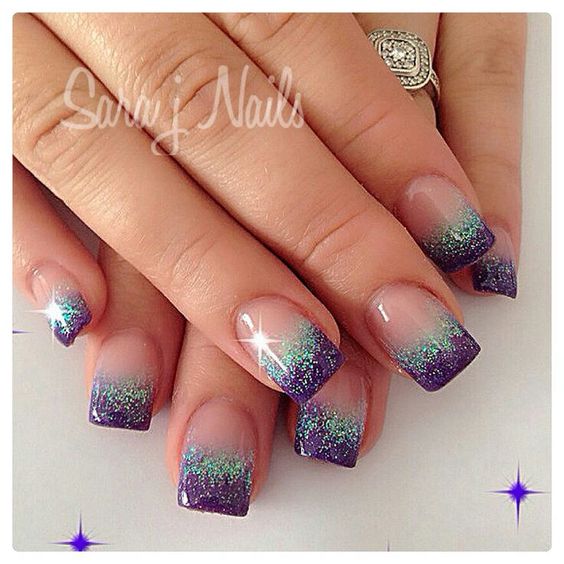 24 Amazing Purple and Teal Nail Designs