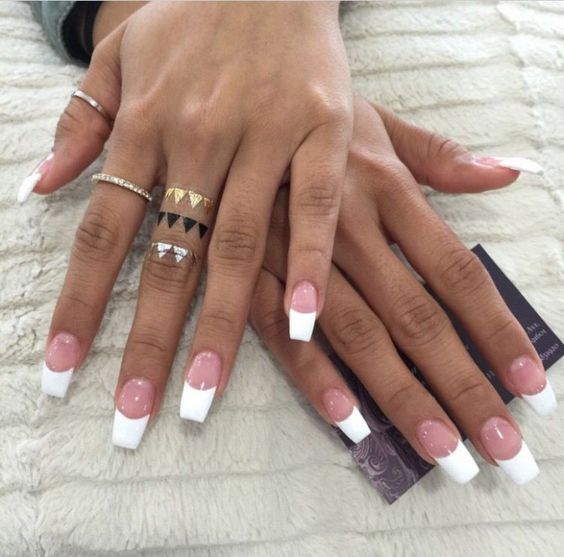 52 Luxury Coffin French Tip Nail Designs