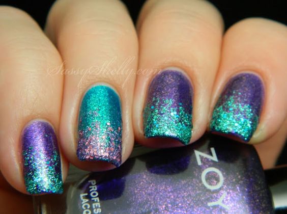 24 Amazing Purple and Teal Nail Designs