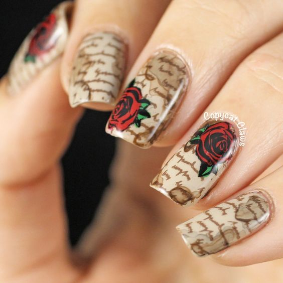 30 Pretty Newspaper Nail Art Designs