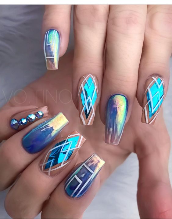 40 Stunning Geometric Nail Art Designs