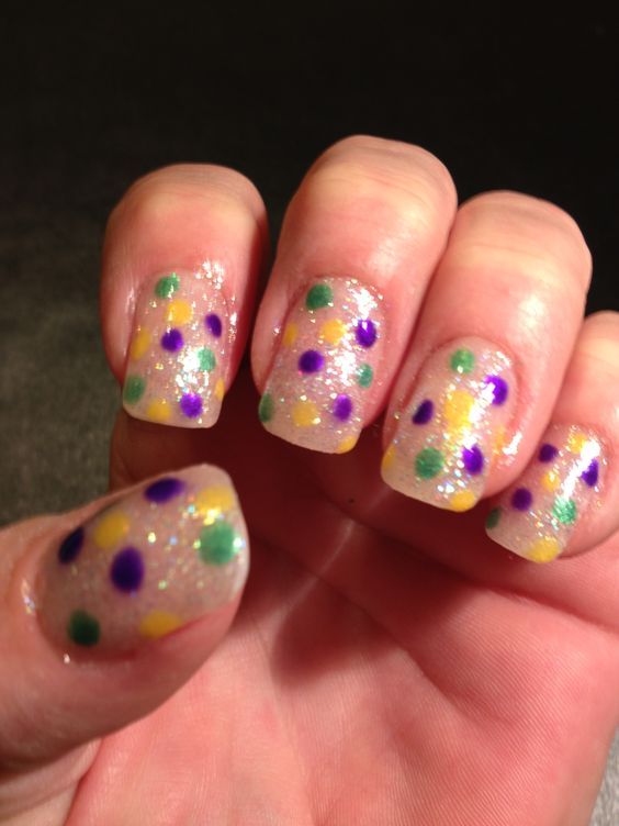 43 Fantastic Mardi Gras Nail Art Designs