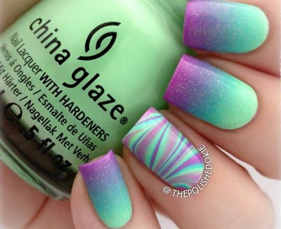 24 Amazing Purple and Teal Nail Designs