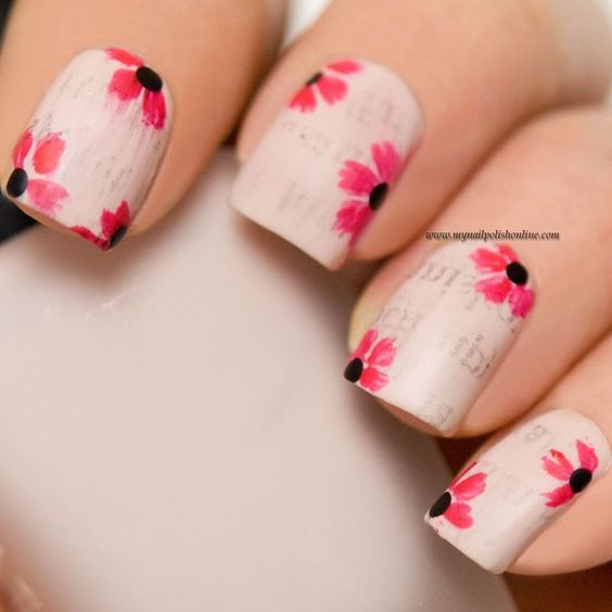 30 Pretty Newspaper Nail Art Designs