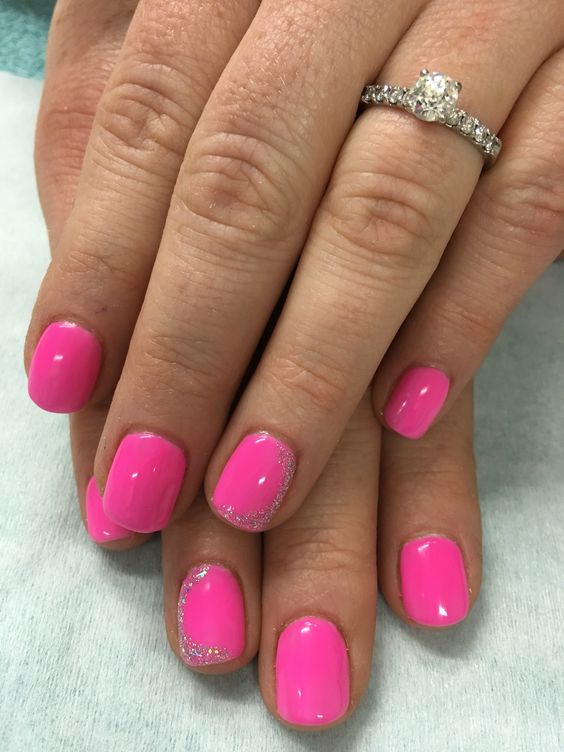 30 Stunning Pink Nails With Glitter Accent