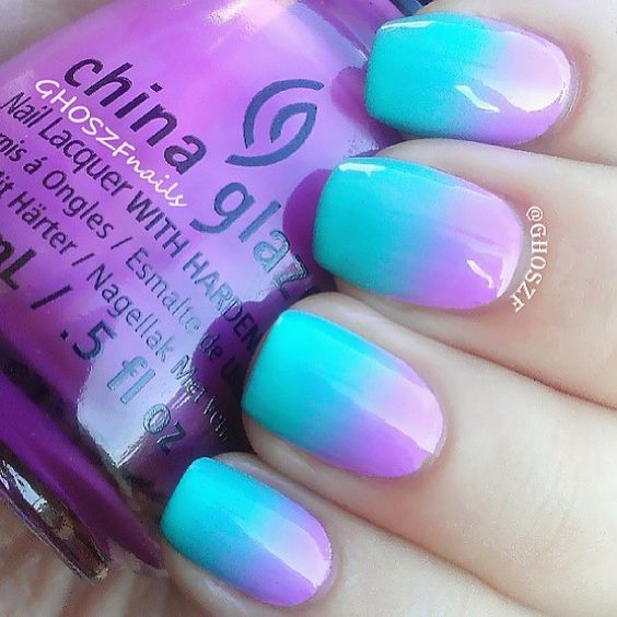 24 Amazing Purple and Teal Nail Designs