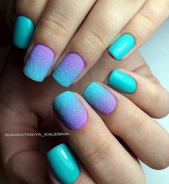 24 Amazing Purple and Teal Nail Designs