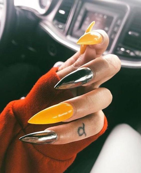 45 Trendy Metallic Nail Art Designs