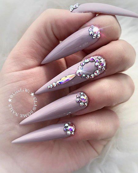 56 Elegant Rhinestone Nail Art Designs