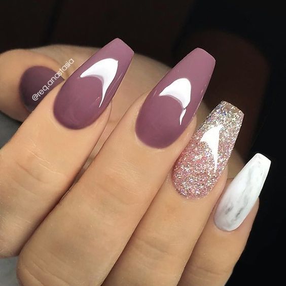 35 Elegant Mauve Color Nail Designs