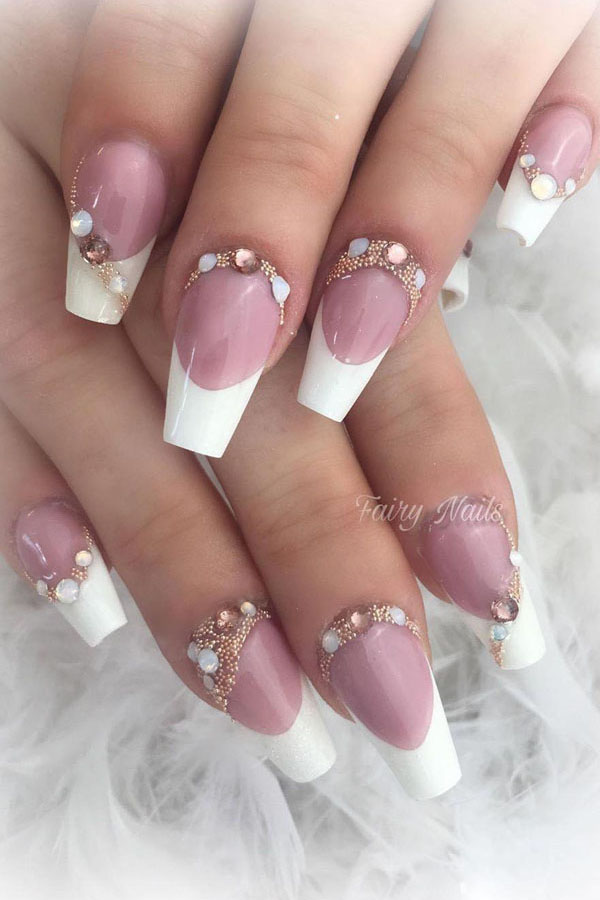 52 Luxury Coffin French Tip Nail Designs