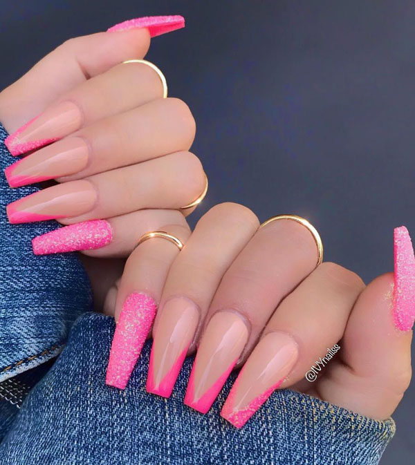 52 Luxury Coffin French Tip Nail Designs