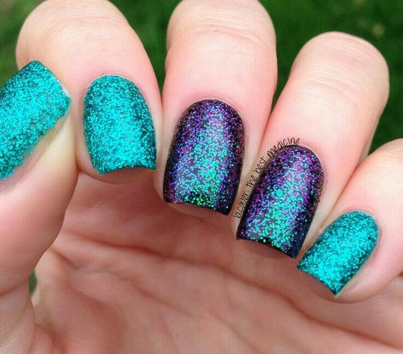 24 Amazing Purple and Teal Nail Designs