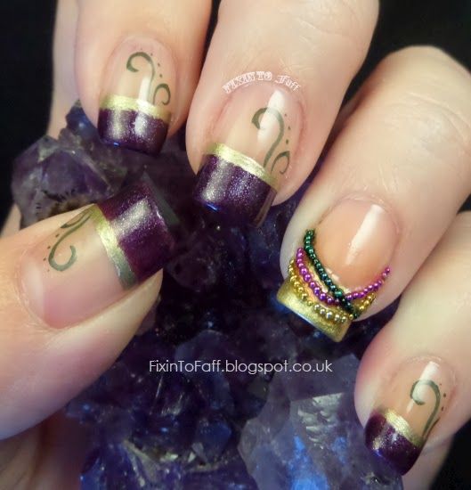 43 Fantastic Mardi Gras Nail Art Designs