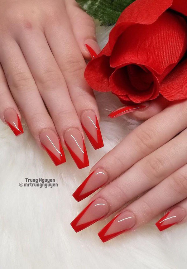 52 Luxury Coffin French Tip Nail Designs