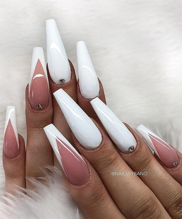 52 Luxury Coffin French Tip Nail Designs