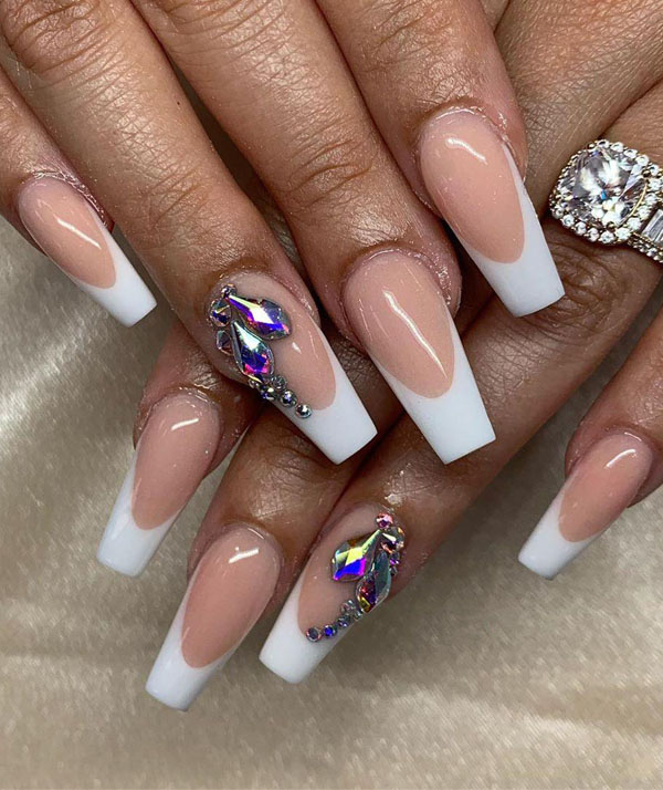 52 Luxury Coffin French Tip Nail Designs