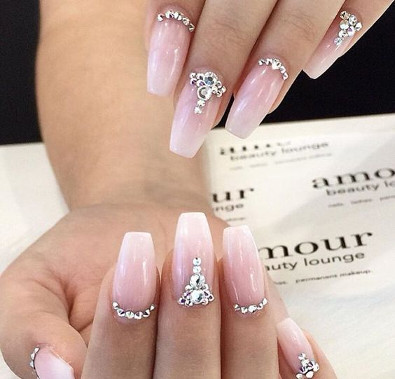 56 Elegant Rhinestone Nail Art Designs