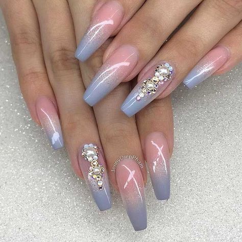 56 Elegant Rhinestone Nail Art Designs