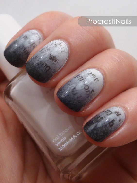 30 Pretty Newspaper Nail Art Designs