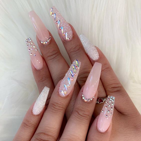 56 Elegant Rhinestone Nail Art Designs