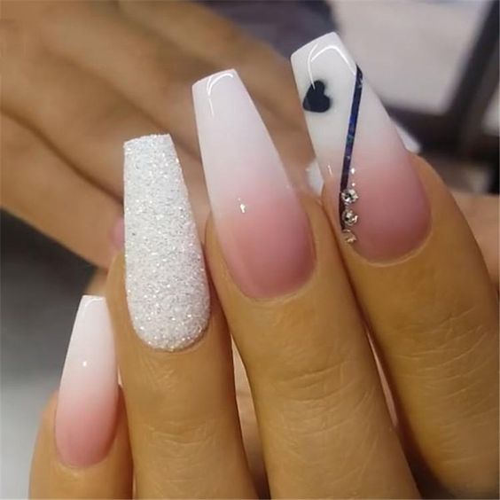 30 Stunning Pink Nails With Glitter Accent