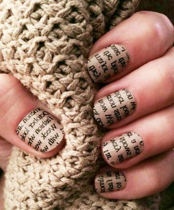 30 Pretty Newspaper Nail Art Designs