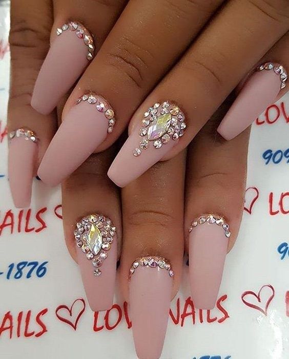 56 Elegant Rhinestone Nail Art Designs