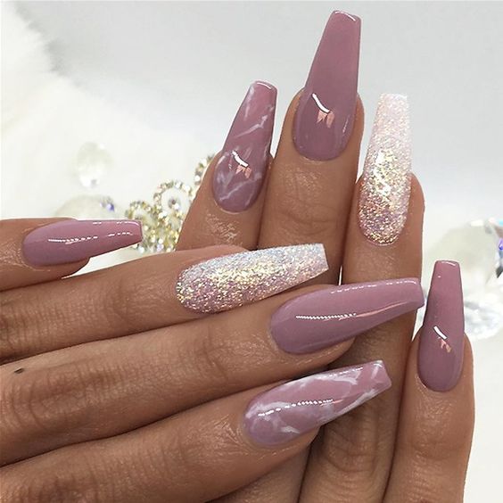 35 Elegant Mauve Color Nail Designs