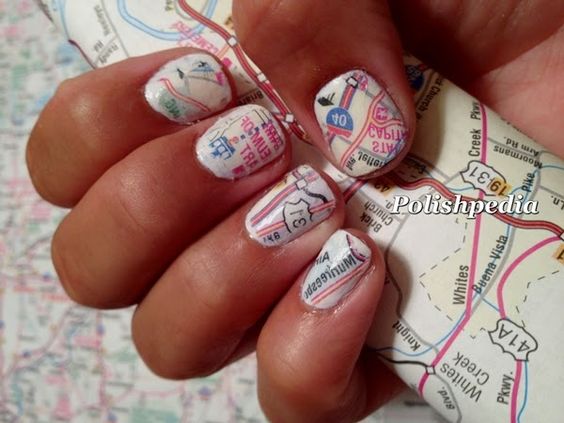 30 Pretty Newspaper Nail Art Designs