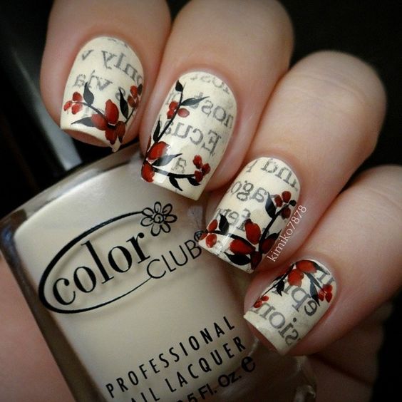 30 Pretty Newspaper Nail Art Designs