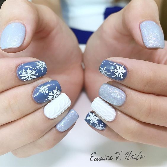 35 Pretty Snowflake Nail Designs Ideas