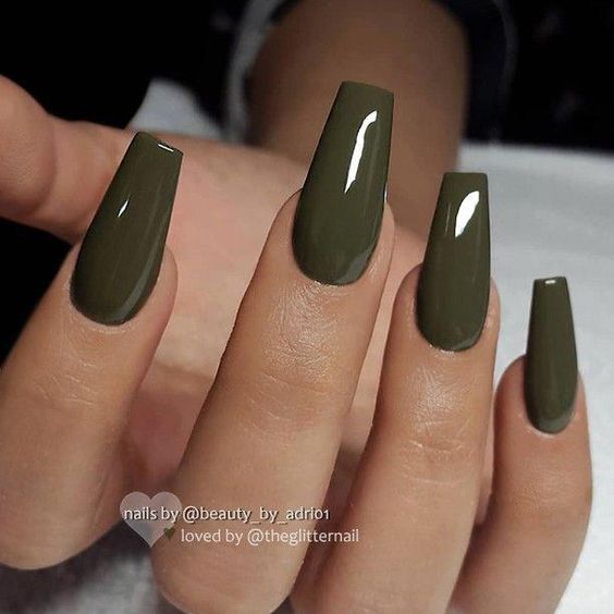 38 Trendy Army Green Nail Designs