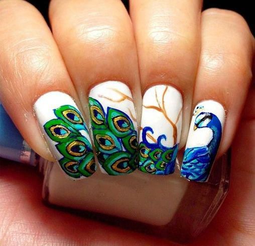 25 Gorgeous Peacock Nail Art Designs