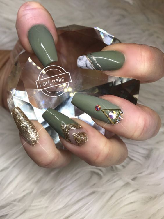 38 Trendy Army Green Nail Designs